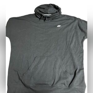 Nike 803985-010 Women's SS Black Pullover Fleece Funnel Hoodie Black size XL